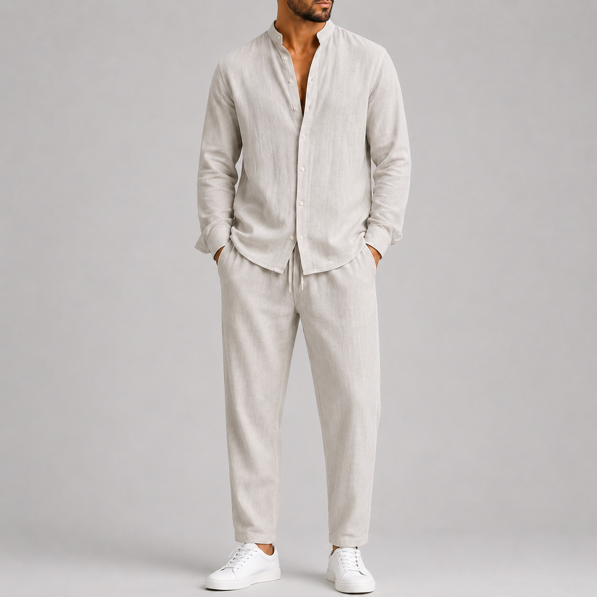 Ensemble_Ete_Homme_Celvoir___Chemise_Col_Montant___Pantalon_Taille_Elastique_0.png