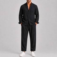 Ensemble_Ete_Homme_Celvoir___Chemise_Col_Montant___Pantalon_Taille_Elastique_1.png