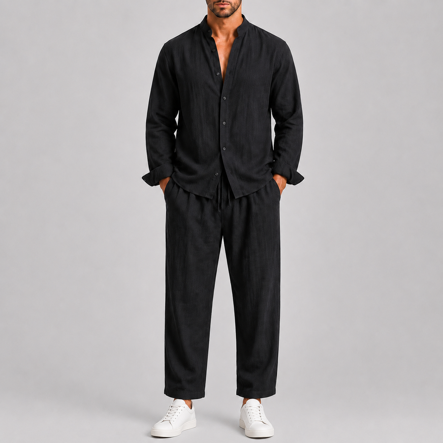 Ensemble_Ete_Homme_Celvoir___Chemise_Col_Montant___Pantalon_Taille_Elastique_1.png